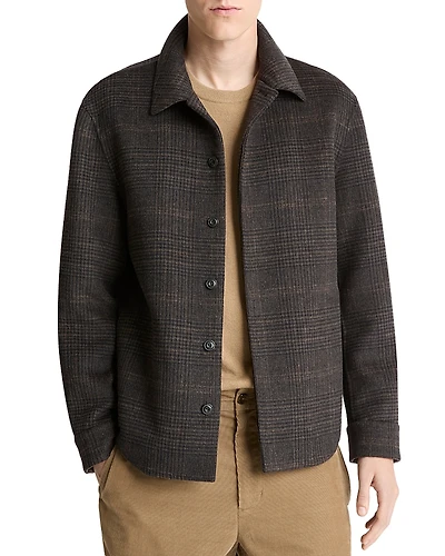 Vince Textured Plaid Shirt Jacket