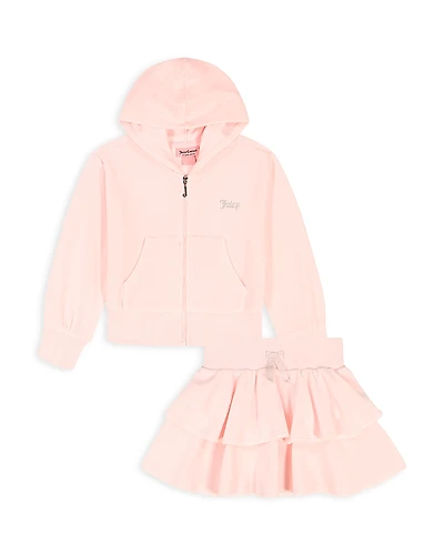 Juicy Couture Girls' Velour Hoodie & Skirt Set