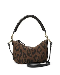 Clare V. Petit Moyen Leopard Print Suede Bag