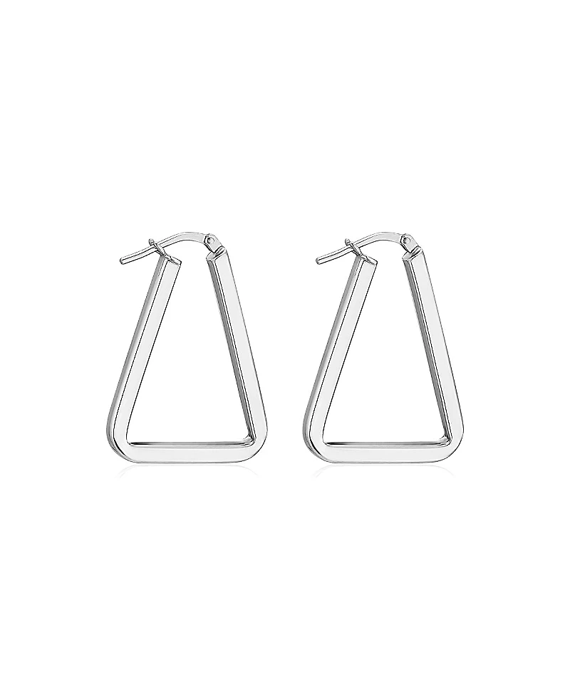 Oradina Sterling Silver Trinity Midi Hoops