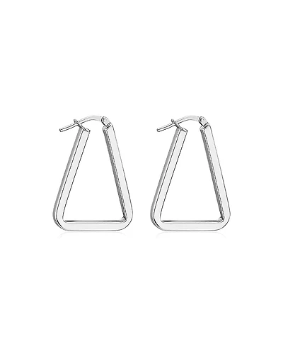 Oradina Sterling Silver Trinity Midi Hoops