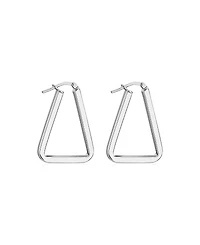 Oradina Sterling Silver Trinity Midi Hoops