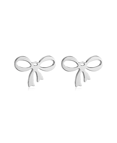 Oradina Sterling Silver Wrap Me Up Bow Studs