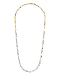 Suzanne Kalan 18K Yellow Gold Diamond Baguette Tennis Necklace, 17