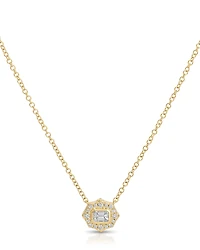 Ef Collection Daphne Emerald Cut Diamond Pendant Necklace