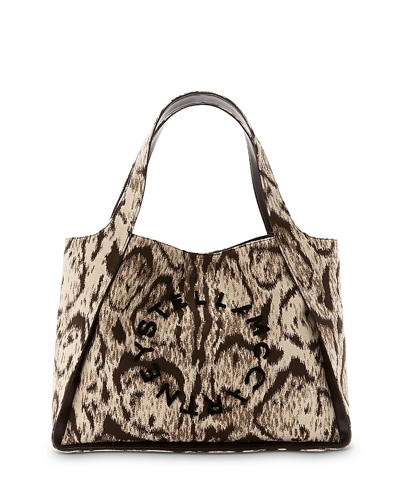 Stella McCartney Clouded Leopard Jacquard Logo Tote