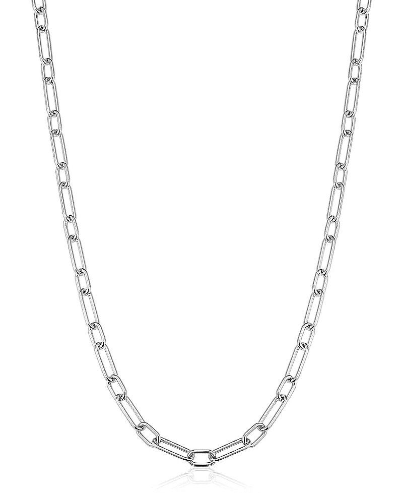 Oradina Sterling Silver Rhythm Link Necklace