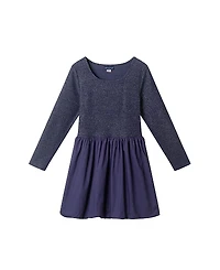 Andy & Evan Girls' Rib Jersey Drop Waist Bubble Dress - Big Kid