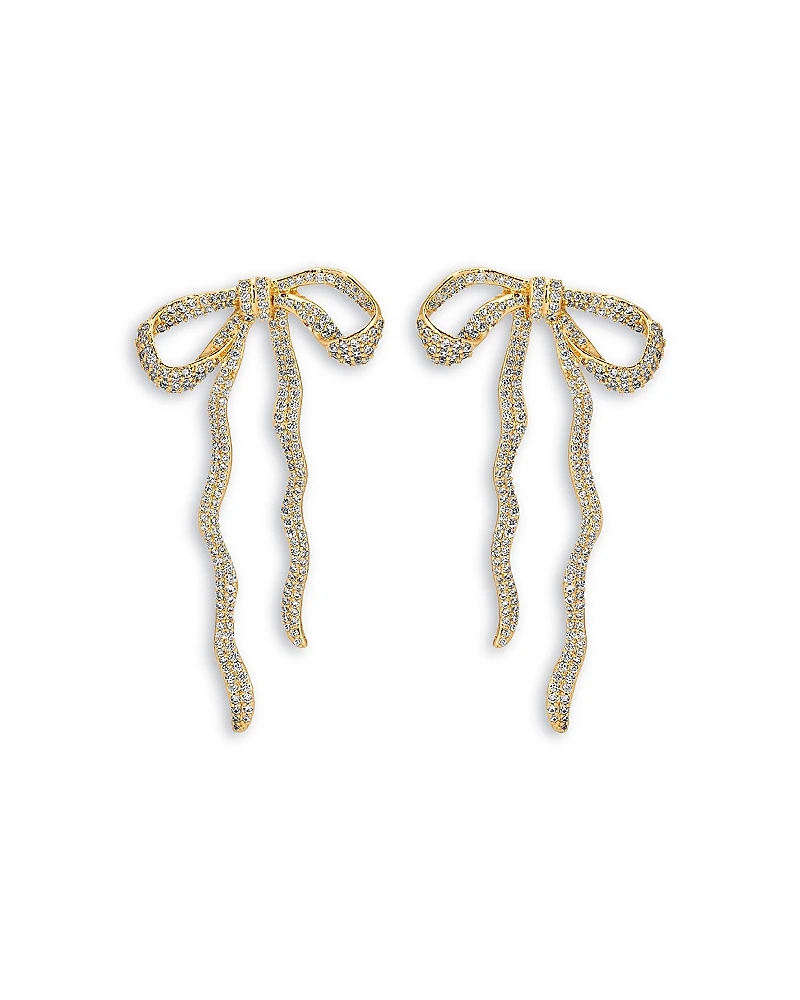 Ettika Pave Bow Statement Earrings