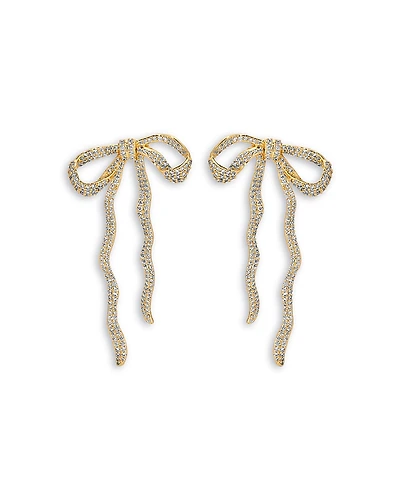 Ettika Pave Bow Statement Earrings