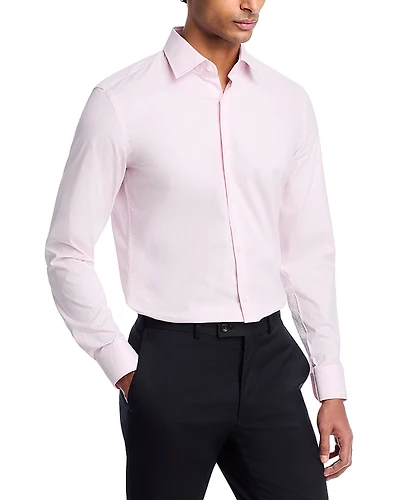 Boss Hank Cotton Stretch Check Dot Slim Fit Dress Shirt