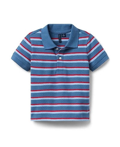 Janie and Jack Boys' The Classic Striped Pique Polo Shirt - Little Kid, Big Kid