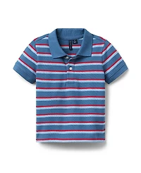 Janie and Jack Boys' The Classic Striped Pique Polo Shirt - Little Kid, Big Kid