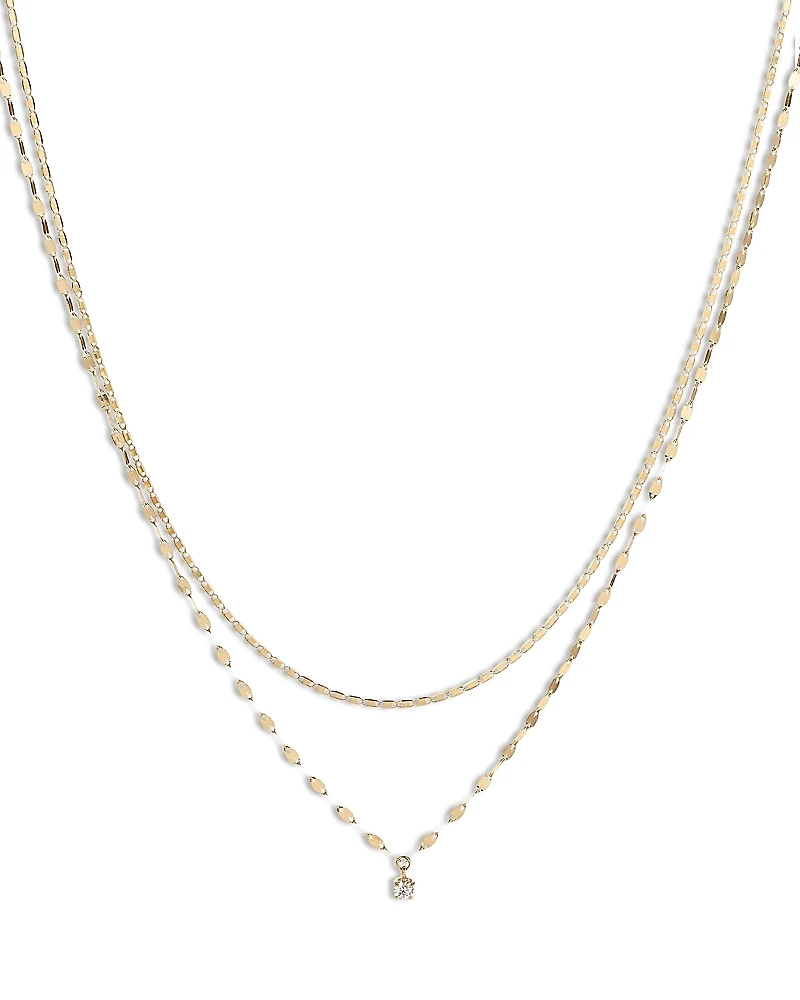 Lana 14K Yellow Gold Diamond Solitaire Layered Pendant Necklace