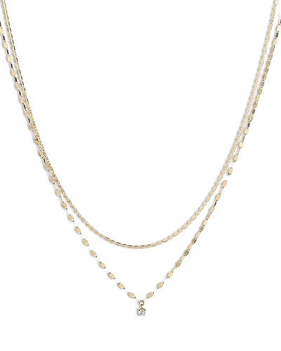 Lana 14K Yellow Gold Diamond Solitaire Layered Pendant Necklace