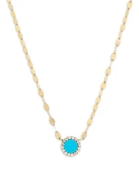 Lana Jewelry Turquoise & Diamond Halo Pendant Necklace