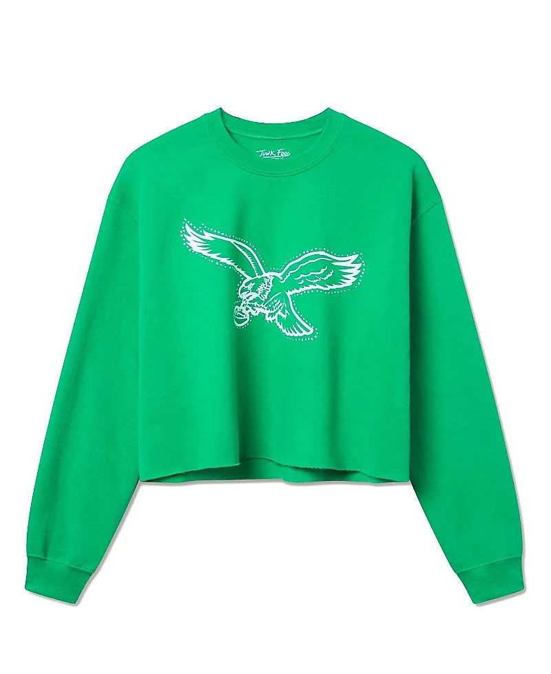 Junk Food Clothing Women's Nfl Philadelphia Eagles Bling Flea Market Crop Fleece