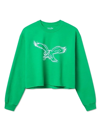 Junk Food Clothing Women's Nfl Philadelphia Eagles Bling Flea Market Crop Fleece