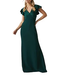 Coast Petite V-Neck Maxi Bridesmaid Dress