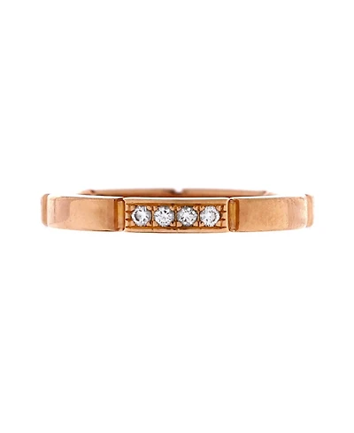 Pre-Owned Cartier Maillon Panthere Band Ring 18K Rose Gold with 4 Diamonds