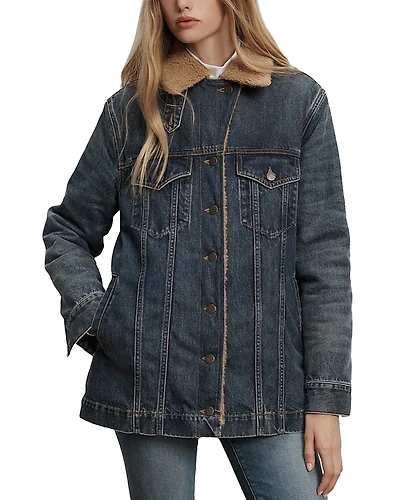 Veronica Beard Donna Sherpa Lined Denim Jacket