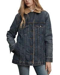 Veronica Beard Donna Sherpa Lined Denim Jacket