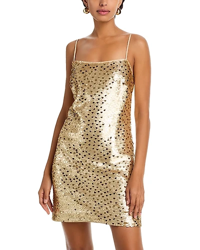 Milly Colette Gold Dot Sequin Mini Dress