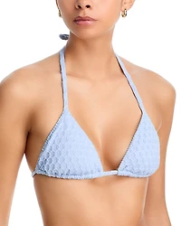 Aqua Swim Textured Triangle Bikini Top - Exclusive