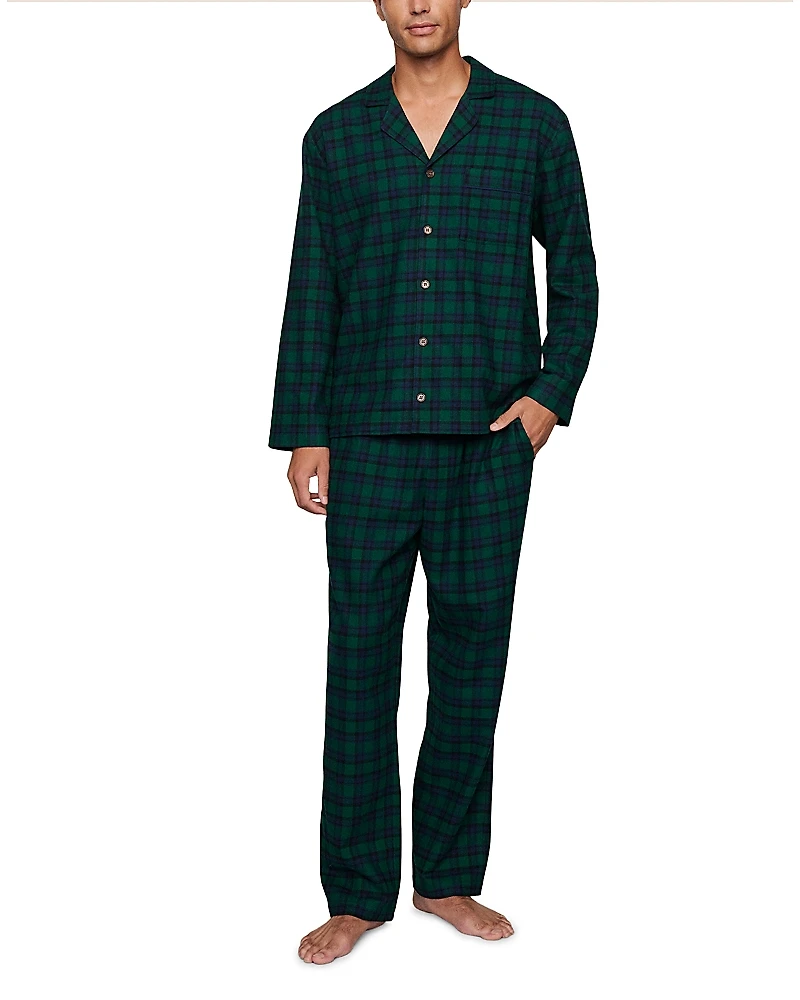 Eberjey 2-Pc. Cotton Brushed Flannel Pajama Set