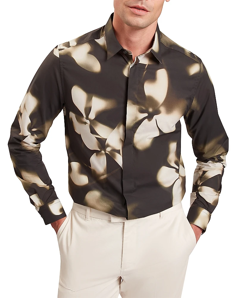 Ted Baker Wrenin Regular Fit Photographic Floral Shirt