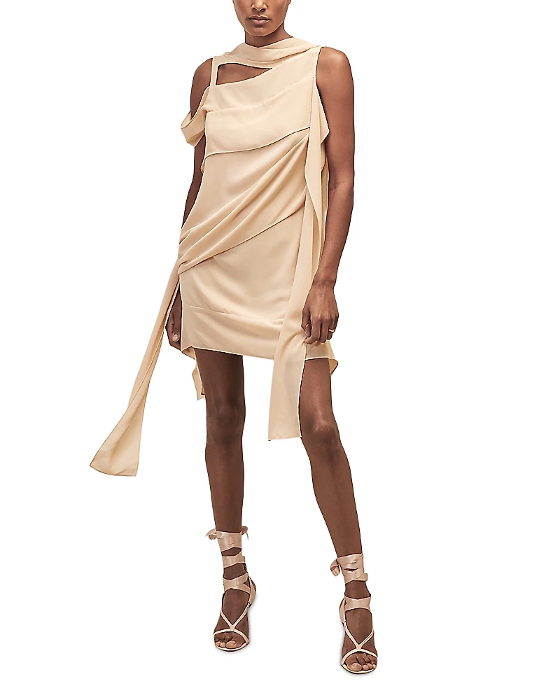 Reiss Pique Panel Detail Shift Dress