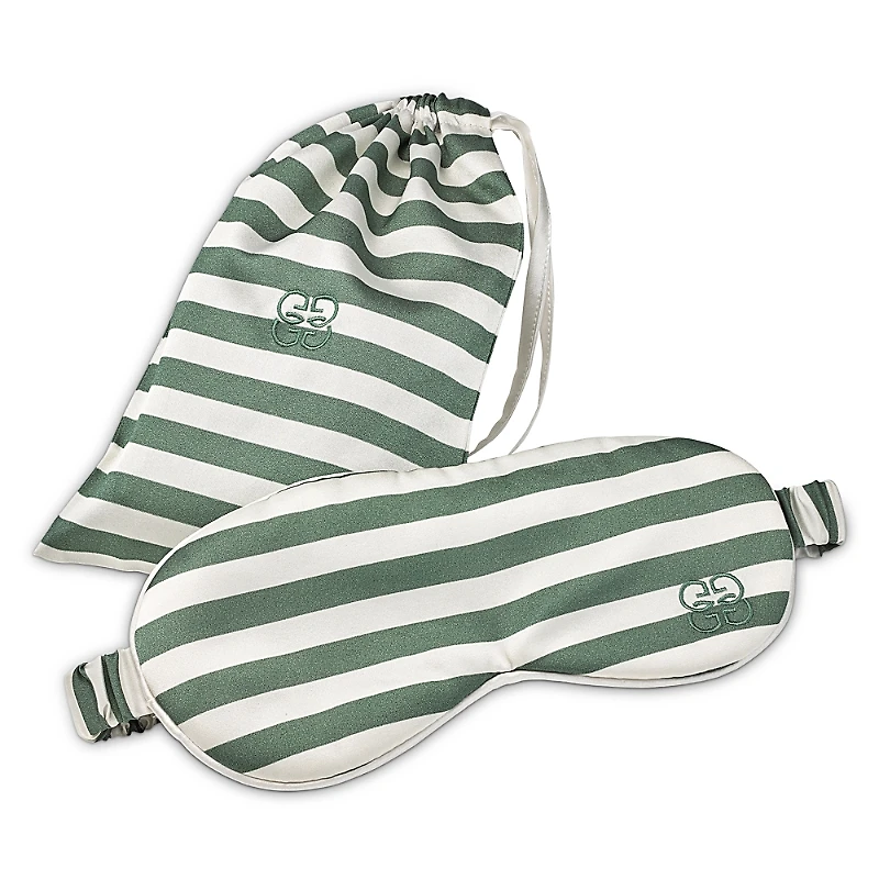 Gingerlily Striped Silk Eye Mask with Pouch