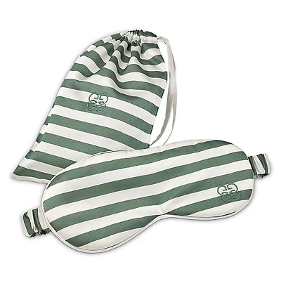 Gingerlily Striped Silk Eye Mask with Pouch