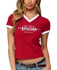 Edikted Santa Monica V Neck T Shirt