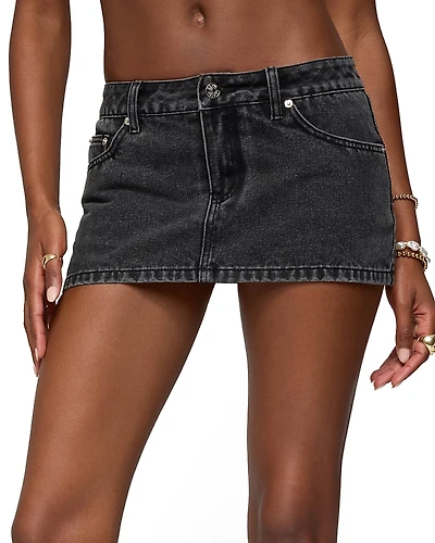 Edikted Camelia Denim Mini Skort