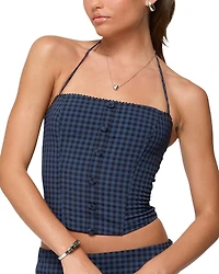 Edikted Winsley Gingham Halter Corset