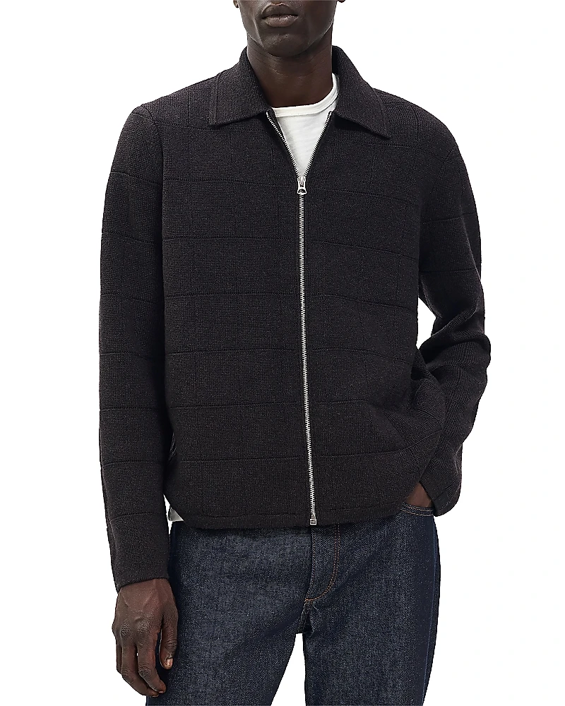 rag & bone Melrose Window Pane Full Zip Sweater
