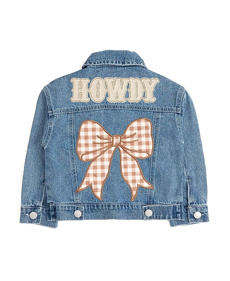 Sweet Wink Girls' Howdy Gingham Bow Patch Denim Jacket - Little Kid, Big Kid