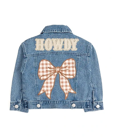 Sweet Wink Girls' Howdy Gingham Bow Patch Denim Jacket - Little Kid, Big Kid