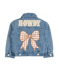 Sweet Wink Girls' Howdy Gingham Bow Patch Denim Jacket - Little Kid, Big Kid