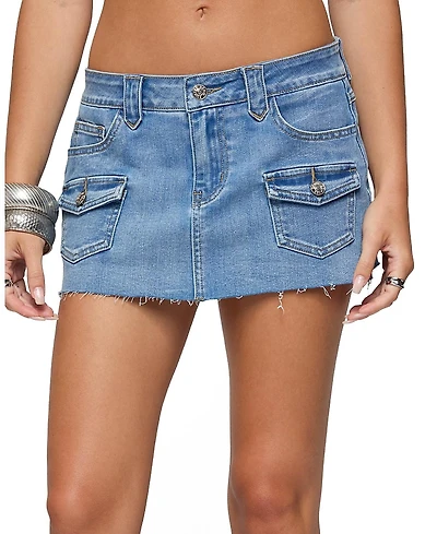 Edikted Lury Denim Mini Skort
