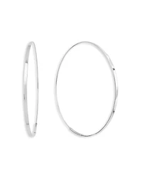 Lana Jewelry 14K White Gold Magic Flat Medium Hoop Earrings