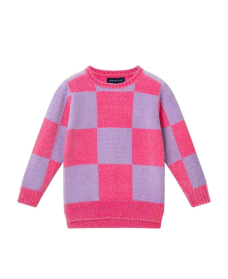 Andy & Evan Girls' Checkerboard Sweater - Little Kid