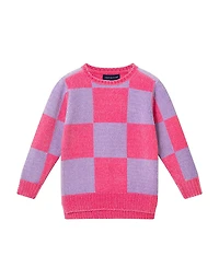 Andy & Evan Girls' Checkerboard Sweater - Little Kid