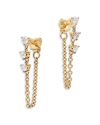 Bloomingdale's Fine Collection Diamond Chain Hoop Earrings