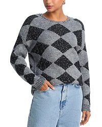 Aqua Argyle Shine Crewneck Sweater - Exclusive