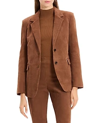 Theory Reece Leather Two Button Blazer