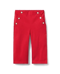Janie and Jack Girls' Wide Leg Button Pant - Little Kid, Big Kid