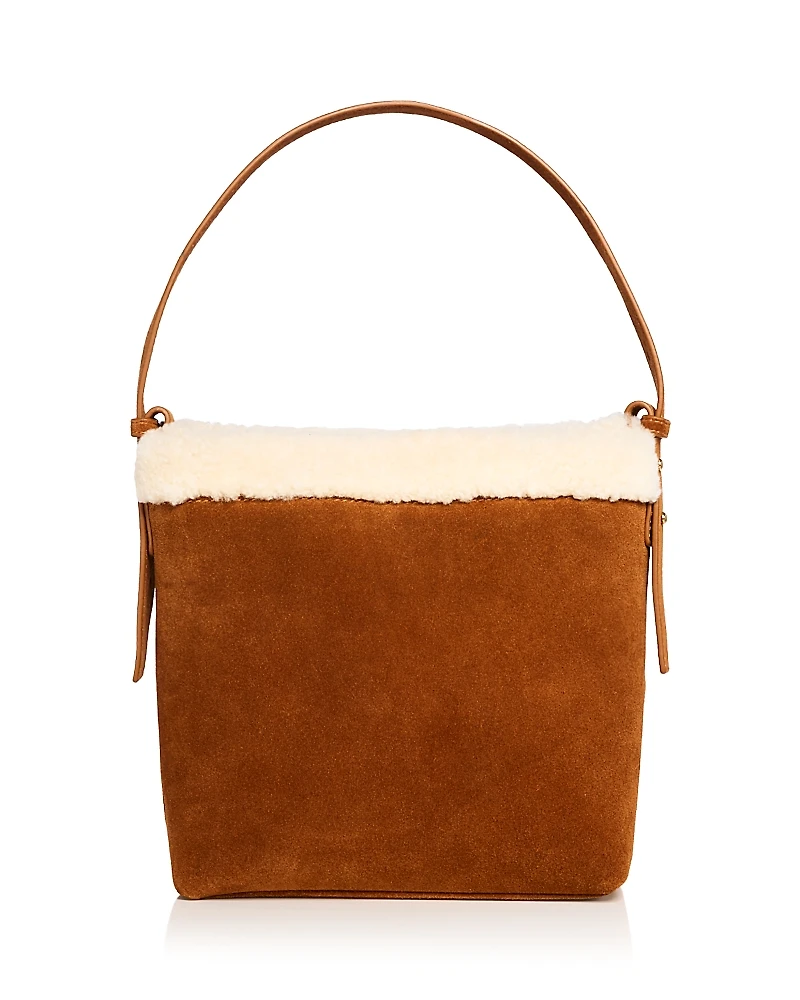 Aqua Suede & Shearling Top Handle Bag - Exclusive