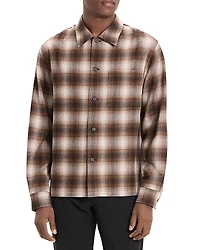 Theory Plaid Button Down Overshirt
